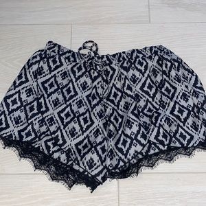 Comfy and cute silver/black shorts with bottom lace